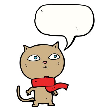 komik çizgi film kediler konuşma baloncuklu eşarp takıyor