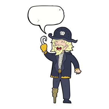 Konuşma balonlu korsan kaptan.