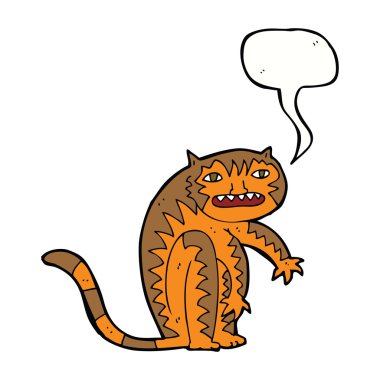 Konuşma baloncuklu çizgi film kaplanı