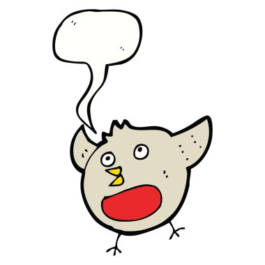 Komik karikatür noel robin konuşma balonu ile