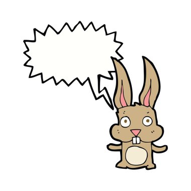 Konuşma balonlu çizgi film tavşanı