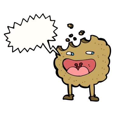 Konuşma balonlu çerez çizgi film karakteri