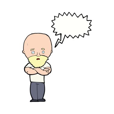 Karikatür, sakallı kel adamı şok etti.