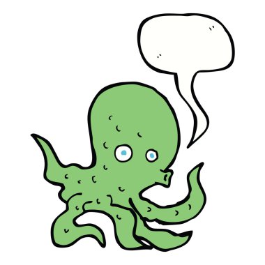 Konuşma baloncuklu ahtapot çizgi filmi