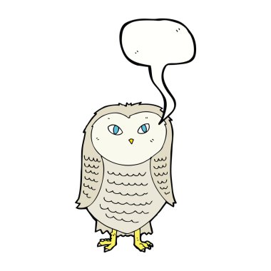 Konuşma baloncuklu çizgi film baykuşu