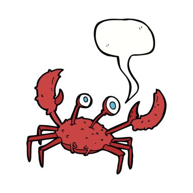 Konuşma baloncuklu çizgi film yengeci