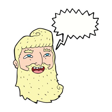 karikatür gülen sakallı adam konuşma baloncuğu ile