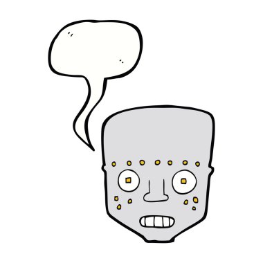 çizgi film robot kafa ile konuşma balonu