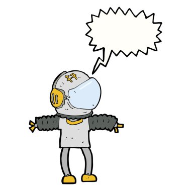 Konuşma balonu olan bir astronot.