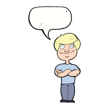 çizgi film mutlu adam konuşma baloncuğu ile