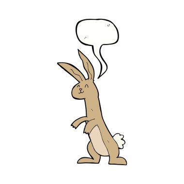 Konuşma balonlu çizgi film tavşanı