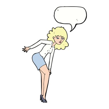 rahatsız kadın sürtünme diz konuşma balonu ile çizgi film