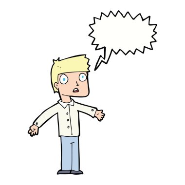 karikatür adamı konuşma balonuyla şok etti