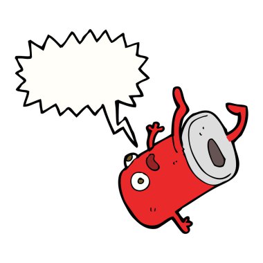 Konuşma baloncuğu olan eski bir içki kutusu.