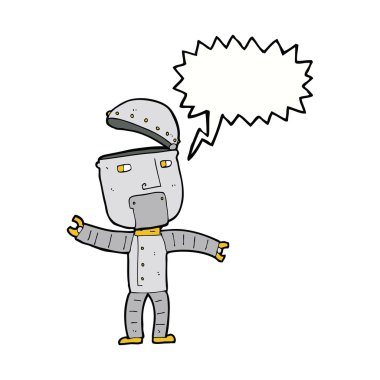 Konuşma baloncuklu komik robot.