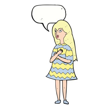 Çizgi film, konuşma balonlu kızı şaşırttı.