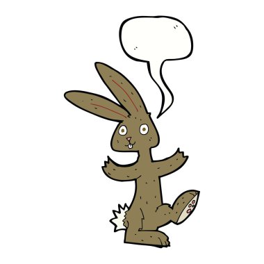 Konuşma balonlu çizgi film tavşanı