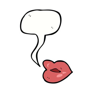 Konuşma baloncuklu çizgi dudaklar
