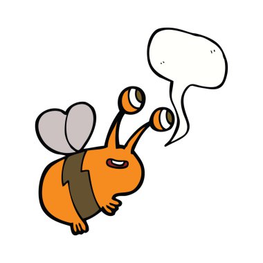 Konuşma balonlu mutlu arı çizgi filmi