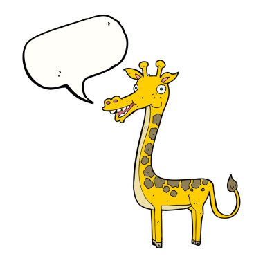 Konuşma balonlu çizgi film zürafası