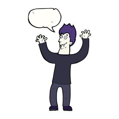 Konuşma balonlu cadılar bayramı vampiri çizgi filmi