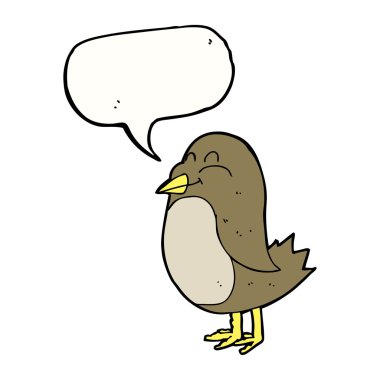 Konuşma baloncuklu çizgi film kuşu