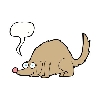 çizgi film mutlu köpek konuşma balonu ile