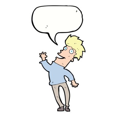 çizgi film mutlu adam konuşma baloncuğu ile