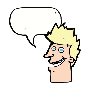 çizgi film mutlu adam yüz konuşma baloncuğu ile