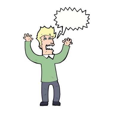 Çizgi film konuşma balonuyla adamı dehşete düşürdü.