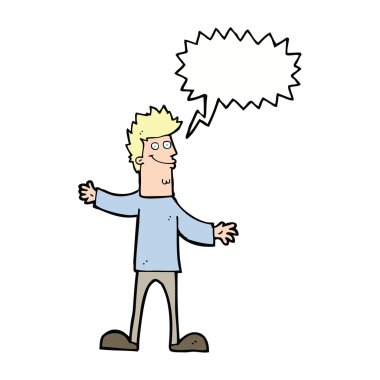 çizgi film mutlu adam konuşma baloncuğu ile