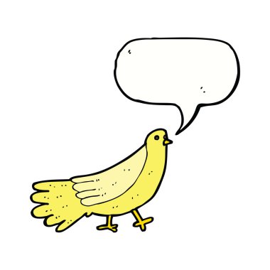 Konuşma baloncuklu çizgi film kuşu