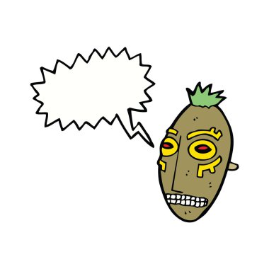 Konuşma balonlu çizgi film kabile maskesi