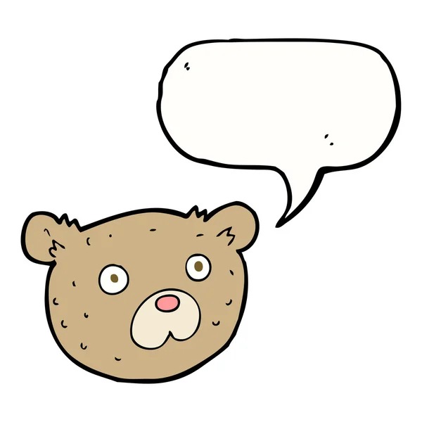 Мультяшный плюшевый мишка с пузырём речи — стоковый вектор