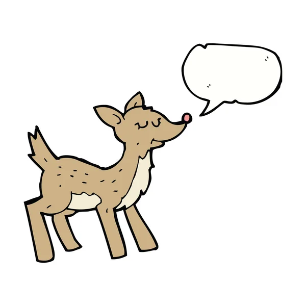 Roztomilý kreslený jelen s balónem — Stockový vektor