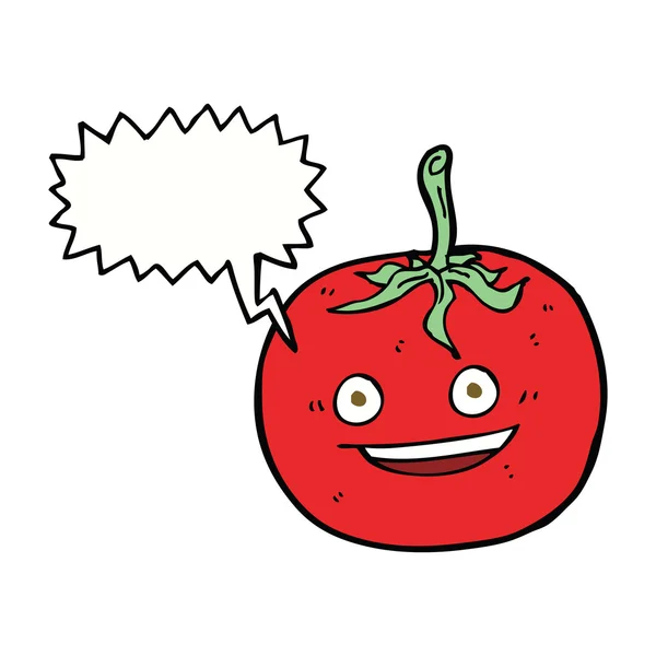 Tomate de dibujos animados con burbuja de habla — Archivo Imágenes Vectoriales