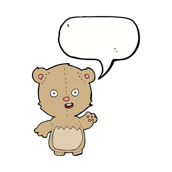 Cartoon teddy bear with speech bubble — Stock Vector