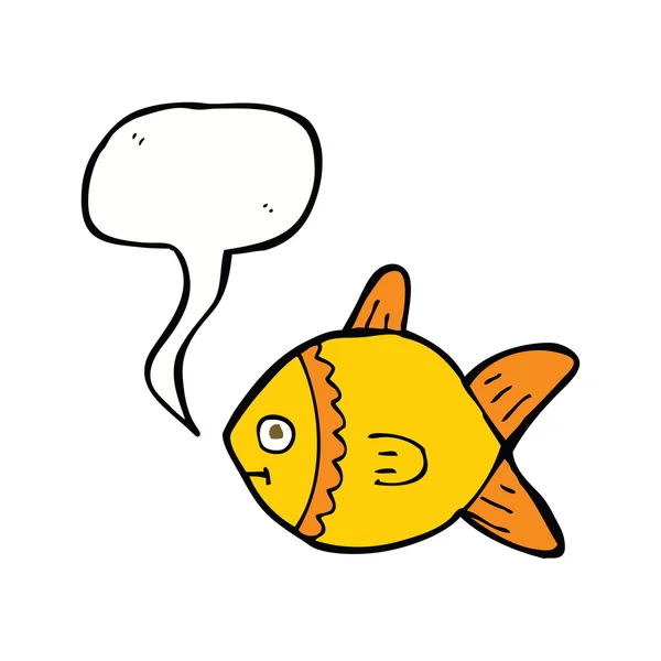 Poisson dessin animé avec bulle de parole — Image vectorielle