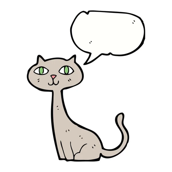 Desenho animado gato com bolha de fala — Vetor de Stock