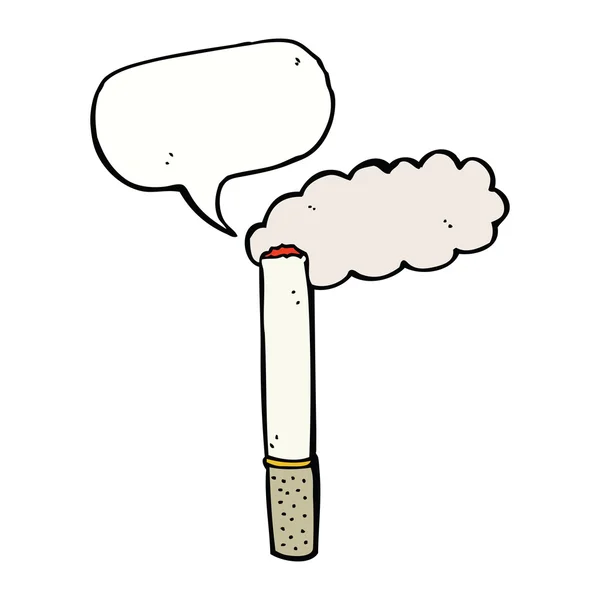 Cigarette de dessin animé avec bulle de parole — Image vectorielle