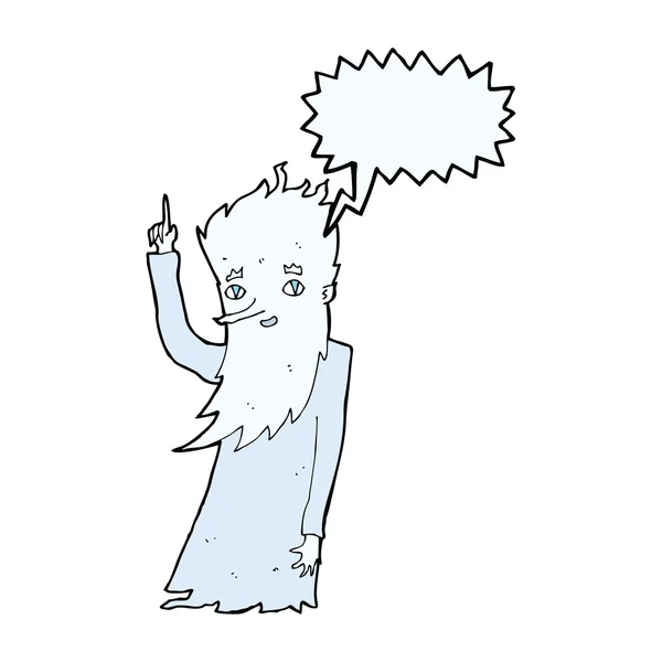 Jack Frost Cartoon mit Sprechblase — Stockvektor