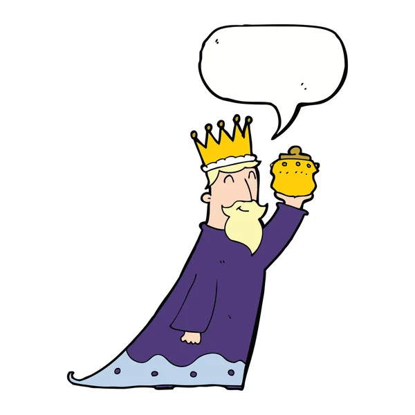 One of the three wise men with speech bubble — Stock Vector