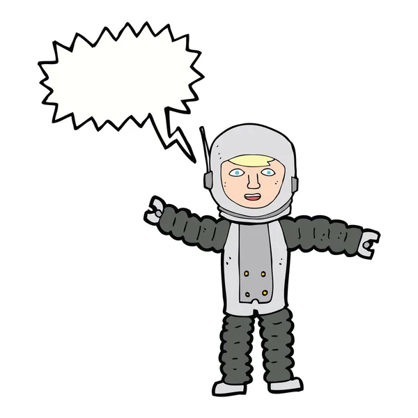 Tecknad astronaut med tal bubbla — Stock vektor