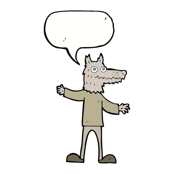 Человек-волк с пузырьком речи — стоковый вектор