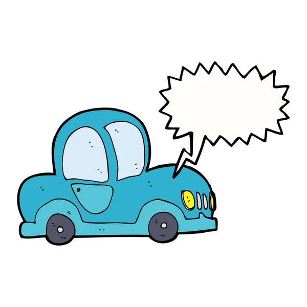 Voiture de dessin animé avec bulle de parole — Image vectorielle