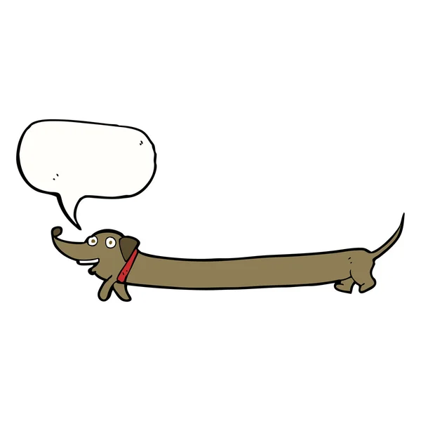 Konuşma baloncuklu çizgi film dachshund — Stok Vektör