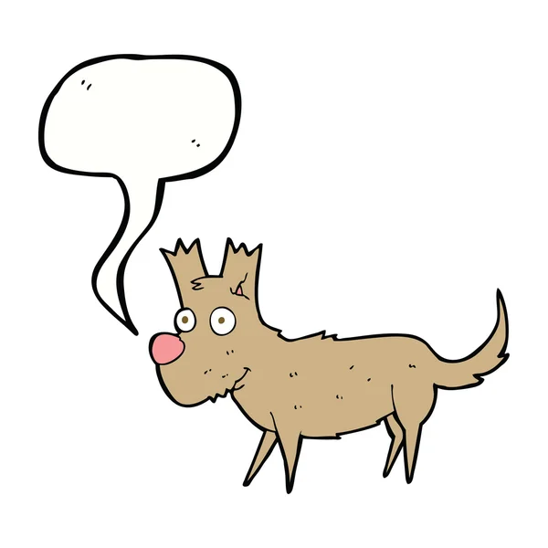 Kartun lucu anjing kecil dengan gelembung bicara - Stok Vektor