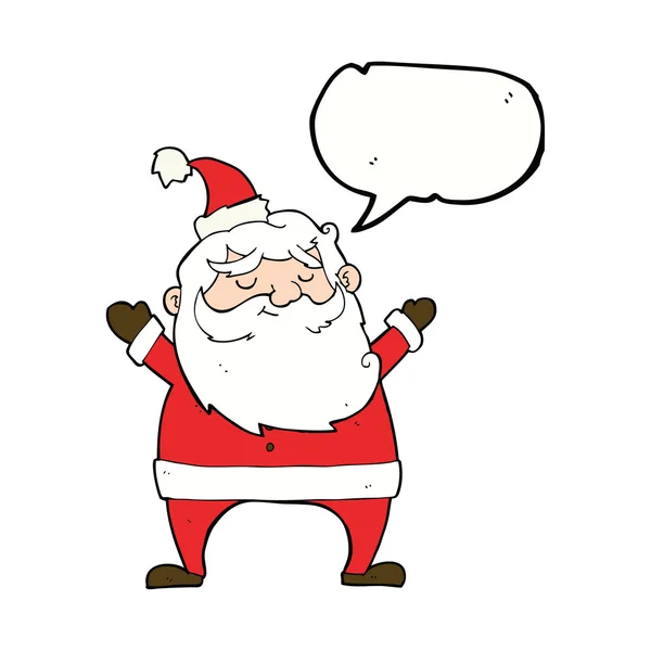 Веселий Санта мультфільм з бульбашкою мовлення — стоковий вектор