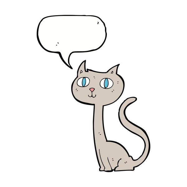 Мультяшний кіт з мовною бульбашкою — стоковий вектор