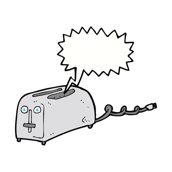 Cartoon-Toaster mit Sprechblase — Stockvektor